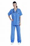 Young Beautiful Female Nurse, Full Length Stock Photo