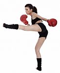 Young Beautiful Fighter Girl Stock Photo