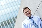 Young Business Executive Posing Outdoors Stock Photo