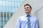 Young Business Man Posing Outdoor Stock Photo