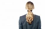 Young Business Woman Back View Stock Photo