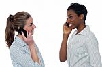 Young Business Women Communicating Stock Photo