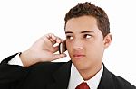 Young Businessman On Cellphone Stock Photo