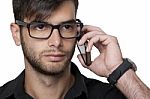 Young Businessman On The Phone Stock Photo