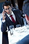 Young Businessman With Smartphone Stock Photo