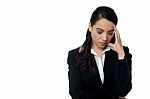 Young Businesswoman Looking Depressed Stock Photo