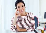 Young Businesswomen Working In Her Office Stock Photo