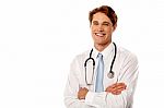 Young Cheerful Male Doctor Stock Photo