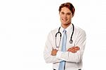 Young Confident Male Doctor Stock Photo