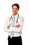 Young Confident Male Doctor Stock Photo