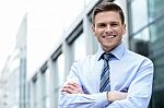 Young Corporate Man Posing Confidently Stock Photo