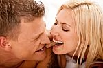 Young Couple Laughing Stock Photo