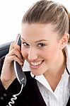 Young Executive Busy On Phone Stock Photo