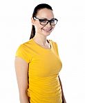 Young Female Wearing Glassess Stock Photo