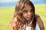 young girl In Garden Stock Photo