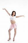 Young lady dancing Stock Photo