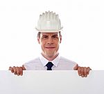 Young Male Architect Holding Board Stock Photo