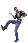 Young Male Dancing Stock Photo