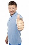 Young Male Showing Thumbs Up Stock Photo