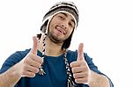 Young Male With Thumbs Up Stock Photo