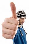 Young Male With Thumbs Up Stock Photo