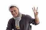 Young Man Counting Fingers Stock Photo