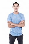 Young Man In Casual Wear Stock Photo