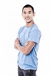 Young Man Posing To The Camera Stock Photo