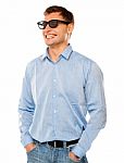 Young Man Wearing Sunglasses Stock Photo