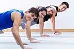 Young People In The Gym Stock Photo