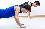 Young People In The Gym Stock Photo