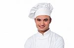 Young Smiling Confident Male Chef Stock Photo