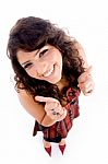 Young Smiling Lady With Thumb Up Stock Photo