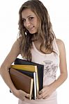 Young Student With Books Stock Photo