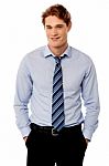 Young Stylish Smiling Sales Executive Stock Photo