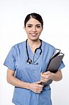 Young Surgeon Posing To Camera Stock Photo