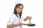 Young Woman Chef Stock Photo