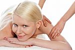 Young Woman Getting Spa Treatment Stock Photo