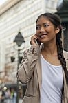 Young Woman In The City Stock Photo