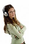 Young Woman Listening To Music Stock Photo