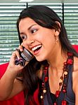 Young Woman On Phone Stock Photo