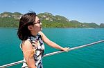 Young Woman On The Boat Stock Photo