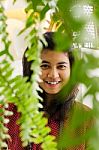 Young Woman Posing In Nature Stock Photo