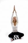 young Woman Practicing Yoga Stock Photo