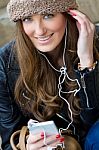 Young Woman Shopping In The City With His Mobile Phone Stock Photo