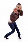 Young Woman Stop Gesture Stock Photo