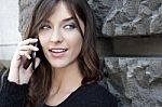 Young Woman Using Mobile Phone Stock Photo