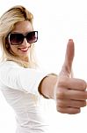 Young Woman With Thumbs Up Stock Photo